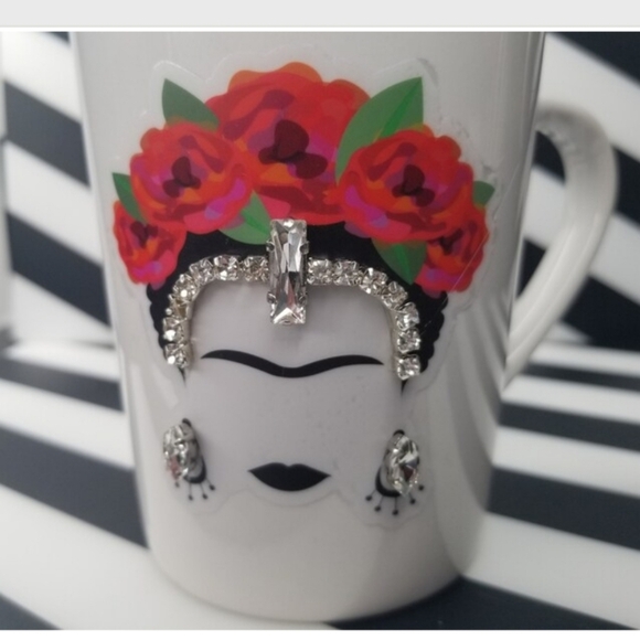 Frida rhinestone bling coffee mug - Picture 3 of 4